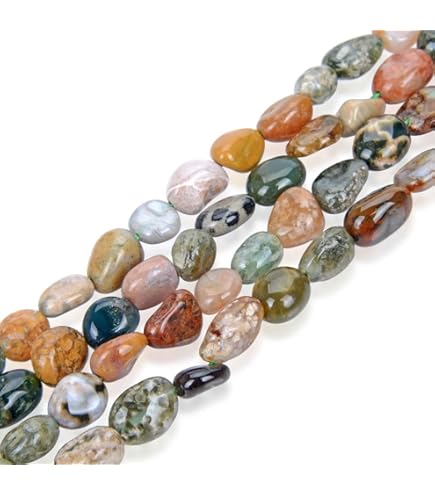 Amazon.com: MJDCB 天然不規則形狀寶石珠6-8 公釐海藍寶石寶石能量水晶